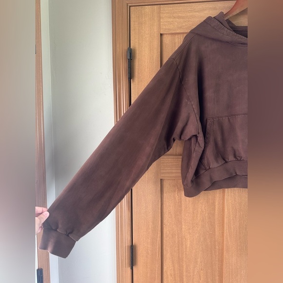 Boys Lie Goodbye and Good Riddance Brown Cropped Hoodie One Size​​ - Picture 2 of 8